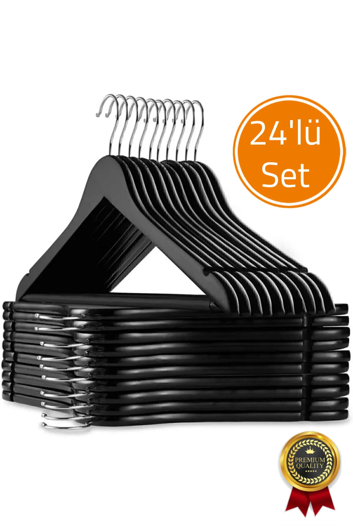 Canbay Store 24 Adet Ahşap Görünümlü Plastik A Kalite 24 Adet Siyah Askı Pantolon Gömlek Askı - Kullanıcı yorumları