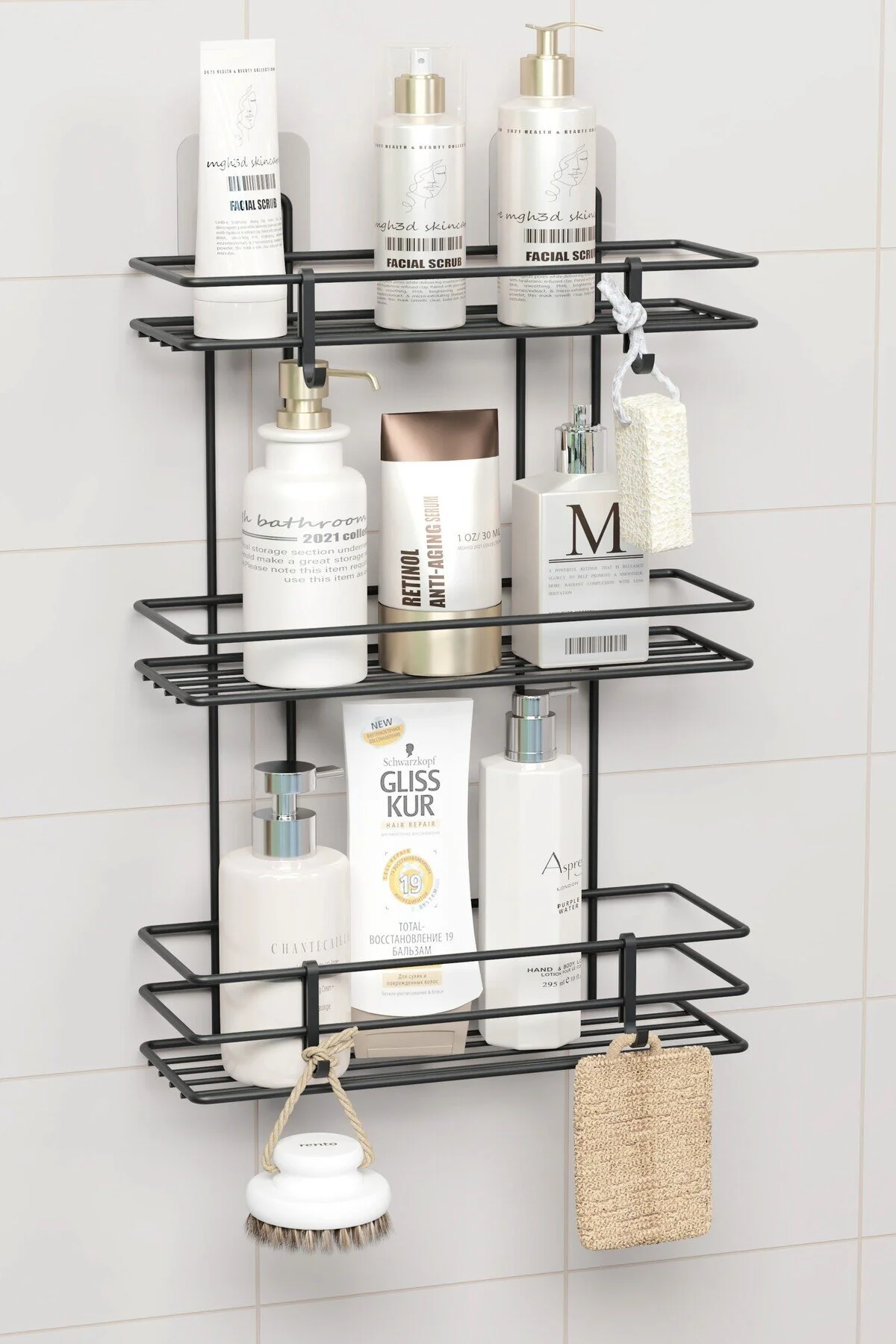 zabata Ömür Boyu Paslanmaz Yapışkanlı 3 Katlı Banyo Rafı Duş Şampuanlık Duvar Düzenleyici Organizer - Kullanıcı yorumları