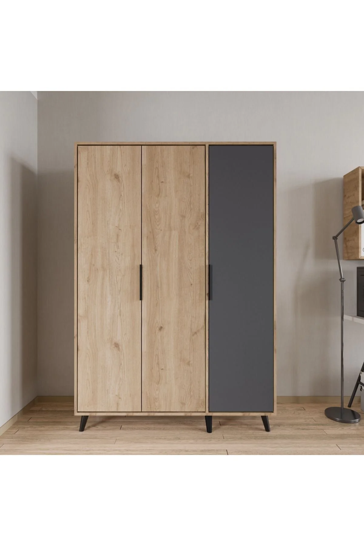 ALONEX Aden 3 Kapaklı Gardırop, Elbise Dolabı Sepet-antrasit - Kullanıcı yorumları