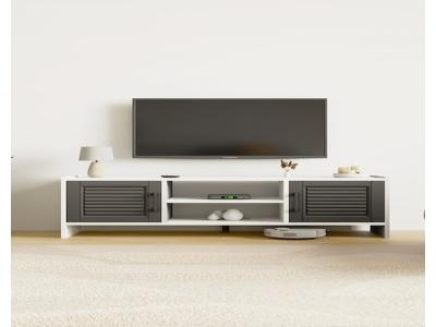 Molde Retro Tv Sehpası Mdf Membran Kapaklı Raflı Tv Ünitesi Televizyon Sehpası Beyaz - Antrasit - Kullanıcı yorumları