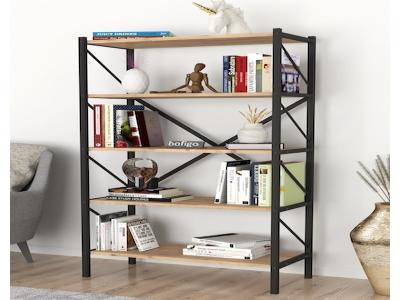 Dekoratif 5 Raflı Kitaplık Metal Kitaplık Çam - Kullanıcı yorumları