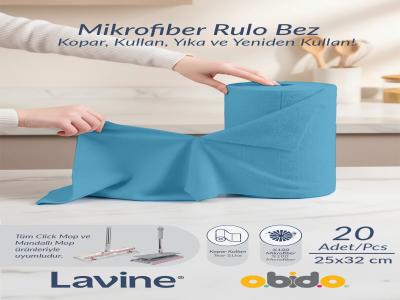obido (20'li Rulo) Lavine Çok Amaçlı %100 Mikrofiber Temizlik Bezi "mavi" 25x32 Büyük Ebat Kopart Kullan - Kullanıcı yorumları